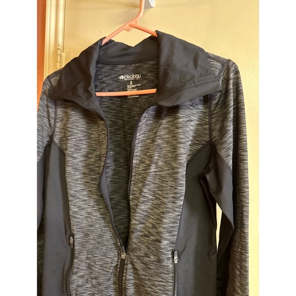Ideology Womens Gray & Black Zip-Up Jacket M Polyester/Spandex Activewear With T - Picture 4 of 6